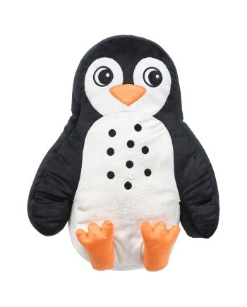 BLÅVINGAD Cushion, penguin-shaped black/white