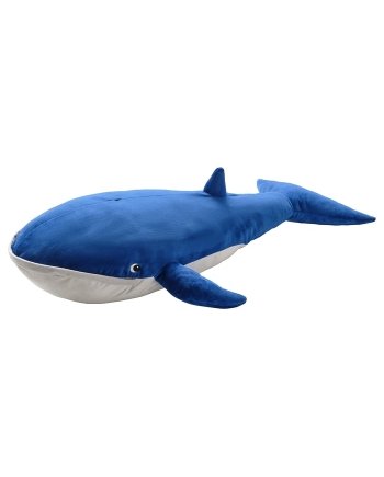 BLÅVINGAD Soft toy, blue whale