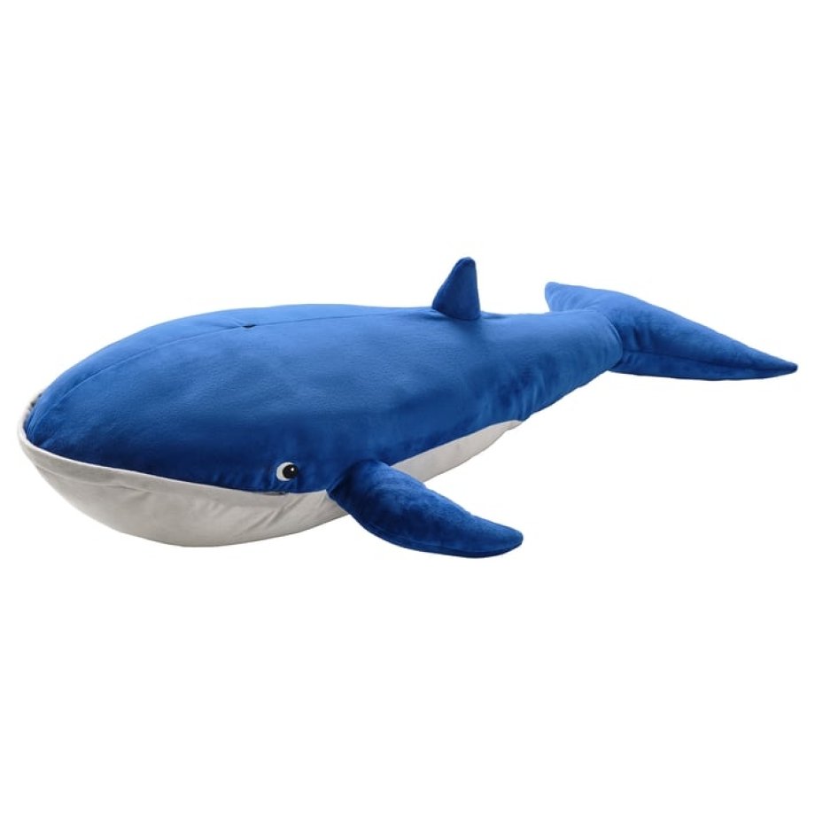 BLÅVINGAD Soft toy, blue whale